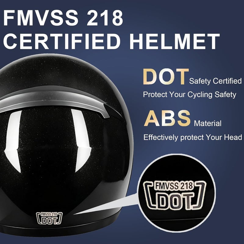 VABILNIY Cat Ear Motorcycle Helmet, Personalized Full Face Motorcycle Helmet DOT Certified Flip Up Visor Sport Helmet for Men Women Scooter ATV Off Road Street Racing Motorbike Helmet, Black - Image 2